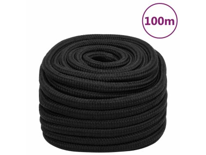 vidaXL Lodné lano čierne 20 mm 100 m polypropylén