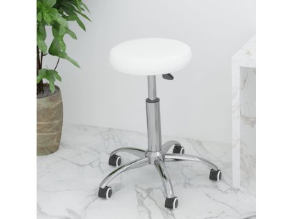 vidaXL Otočná kancelárska stolička biela umelá koža