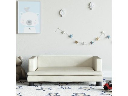 vidaXL Detská pohovka krémová 80x45x30 cm zamat