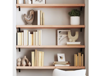 vidaXL Nástenná polica 80x30x(2-4) cm neošetrený dubový masív