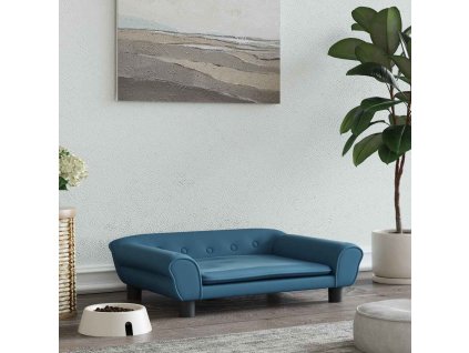 vidaXL Pelech pre psa modrý 70x48x22 cm zamat