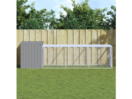 vidaXL Klietka pre kurčatá výbeh bledosivá 110x405x110 cm poz. oceľ