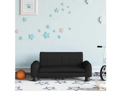 vidaXL Detská pohovka čierna 70x45x30 cm látka