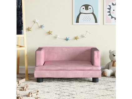 vidaXL Detská pohovka ružová 60x40x30 zamat