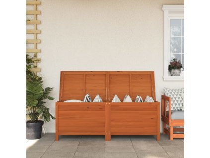 vidaXL Záhradný úložný box hnedý 150x50x56,5 cm jedľový masív