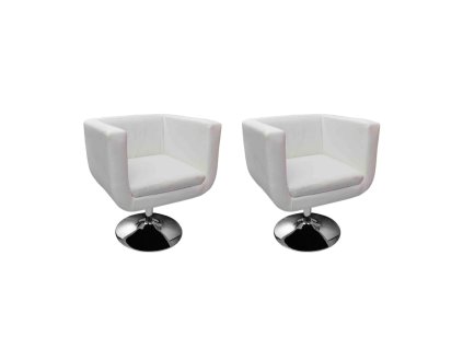 vidaXL Barové stoličky 2 ks, biele, umelá koža