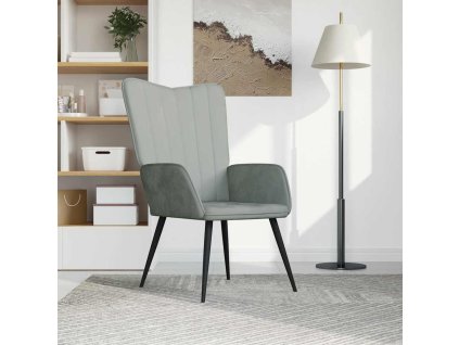 vidaXL Relaxačné kreslo, svetlosivé, zamat