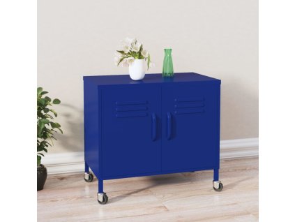 vidaXL Úložná skrinka, námornícka modrá 60x35x56 cm, oceľ