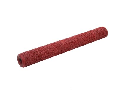 vidaXL Drôtené pletivo, oceľ potiahnutá PVC 25x1,2 m, červené