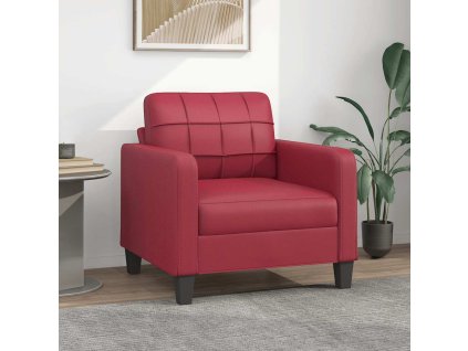 vidaXL Kreslo vínovo-červené 60 cm umelá koža