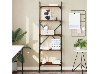 vidaXL Knižnica 5-poschodová hnedý dub 56x31,5x174 cm kompozitné drevo