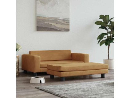 vidaXL Pelech pre psa s nadstavcom hnedý 100x50x30 cm zamat