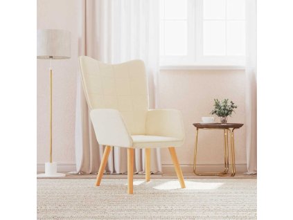 vidaXL Relaxačné kreslo, krémové, látka