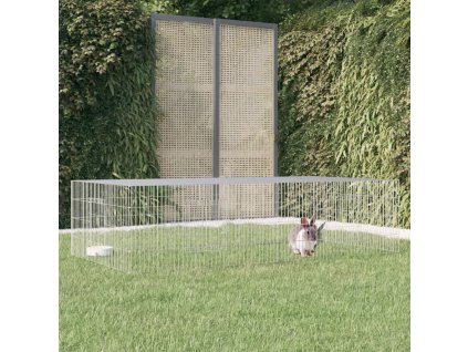 vidaXL 2-panelová klietka pre králiky 220x110x55 cm pozinkované železo