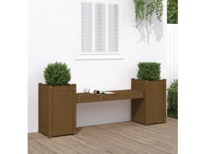 vidaXL Kvetináčová lavica medovohnedá 180x36x63 cm masívna borovica