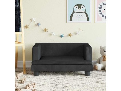 vidaXL Detská pohovka čierna 60x40x30 zamat