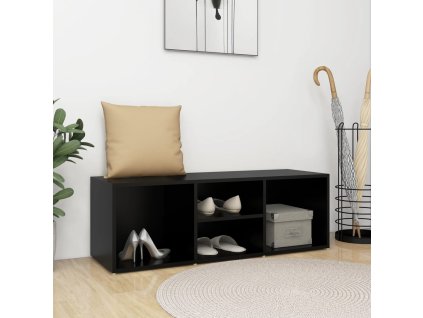 vidaXL Skrinka na topánky čierna 105x35x35 cm kompozitné drevo
