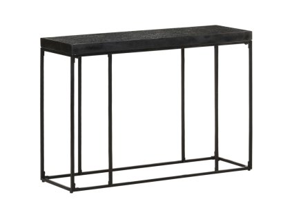 vidaXL Konzolový stolík čierny 110x35x76 cm akáciový a mangovníkový masív