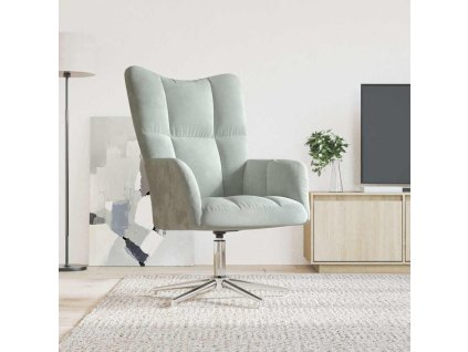 vidaXL Relaxačné kreslo bledosivé zamatové