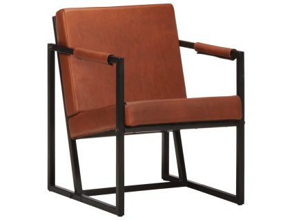 vidaXL Kreslo z pravej kože hnedé