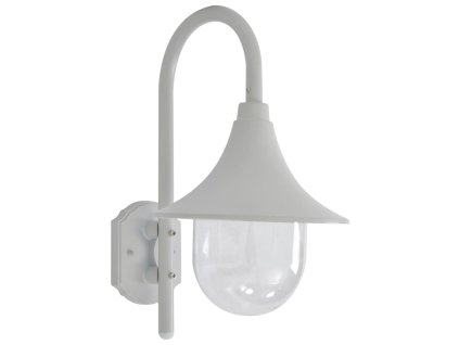 vidaXL Záhradná nástenná lampa E27 42 cm hliníková biela