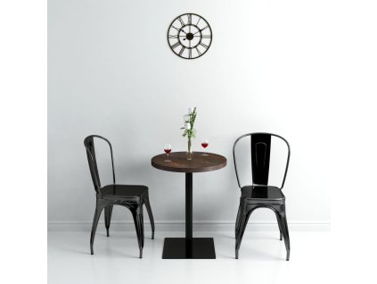 vidaXL Bistro stolík, MDF a oceľ, okrúhly, 60x75 cm, tmavý popolový