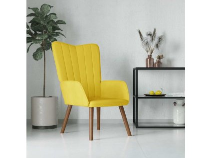 vidaXL Relaxačné kreslo, horčicovo žlté, zamat