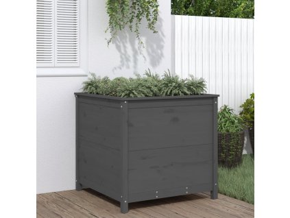 vidaXL Záhradný kvetináč sivý 82,5x82,5x78 cm borovicový masív