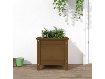 vidaXL Záhradný kvetináč medovohnedý 40x40x39 cm borovicový masív