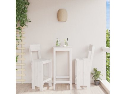 vidaXL Barové stoličky 2 ks biele 40x48,5x115,5 cm borovicový masív