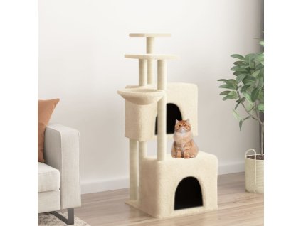 vidaXL Škrabadlo pre mačky so sisalovými stĺpikmi krémové 122 cm