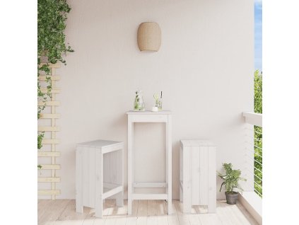 vidaXL Barové stoličky 2 ks biele 40x36x75 cm borovicový masív