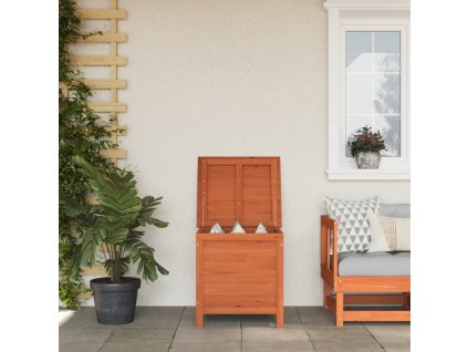 vidaXL Záhradný úložný box hnedý 50x49x56,5 cm jedľový masív