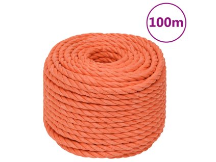vidaXL Pracovné lano oranžové 20 mm 100 m polypropylén