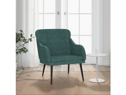 vidaXL Kreslo tmavozelené 63x76x80 cm zamat