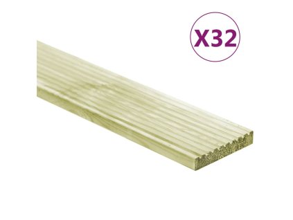 vidaXL Terasové dosky 32 ks 4,64 m² 1 m, impregnovaný borovicový masív