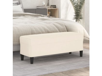 vidaXL Lavička krémová 100x35x41 cm zamat