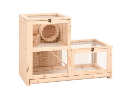 vidaXL Klietka pre škrečka 81x40x60 cm jedľové masívne drevo