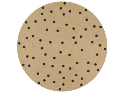 vidaXL Ručne vyrobený jutový koberec s potlačou bodiek 150 cm