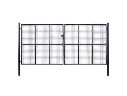 vidaXL Brána zo sieťoviny a galvanizovanej ocele 400x175 cm šedá