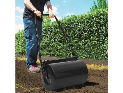vidaXL Valec na trávu čierny 63 cm 50 l