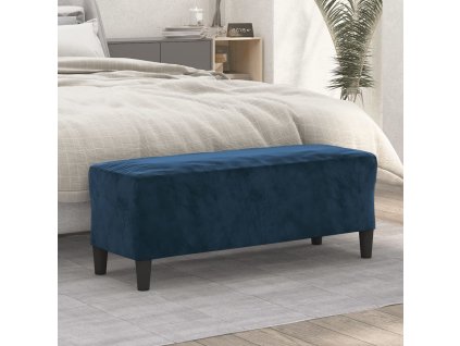 vidaXL Lavička modrá 100x35x41 cm zamat