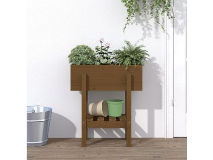 vidaXL Záhradný kvetináč medovo-hnedý 62x30x69 cm borovicový masív