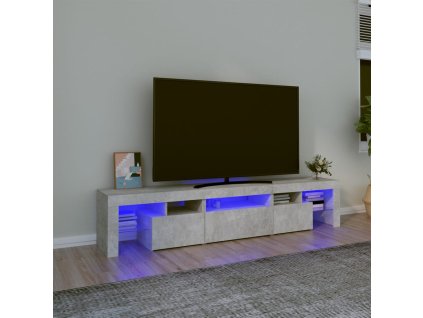 vidaXL TV skrinka s LED svetlami betónová sivá 200 x 36,5 x 40 cm