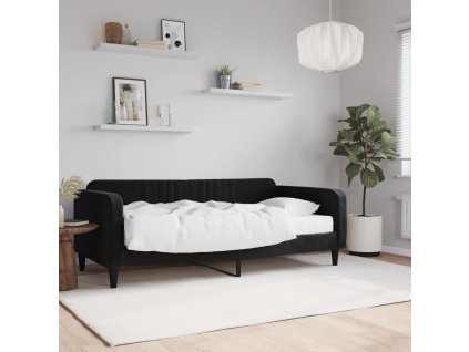 vidaXL Denná posteľ s matracom čierna 90x190 cm zamat