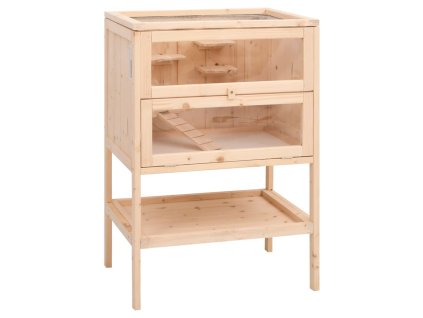 vidaXL Klietka pre škrečka 55x40x80 cm jedľové masívne drevo