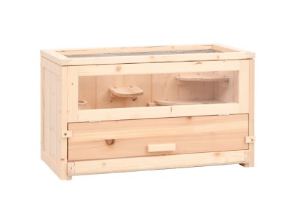 vidaXL Klietka pre škrečka 60x30x35 cm jedľové masívne drevo