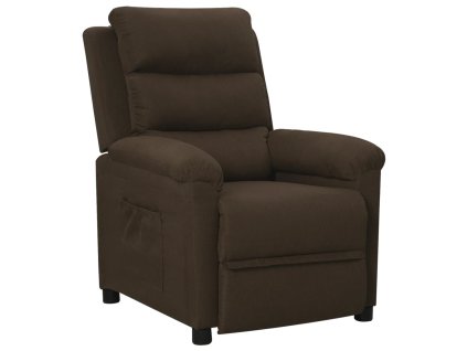 vidaXL Sklápacie kreslo, tmavohnedé, látka