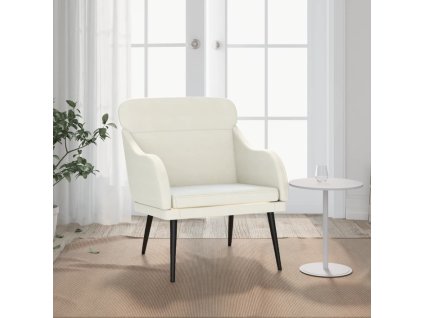 vidaXL Kreslo krémové 63x76x80 cm zamat