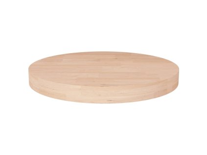 vidaXL Okrúhla stolová doska Ø40x4 cm neošetrený dubový masív